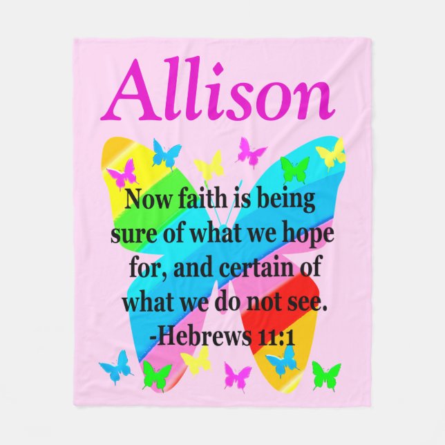 PERSONALISIERTE BUTTERFLY HEBREWS 11 BLANKET FLEECEDECKE (Vorderseite)