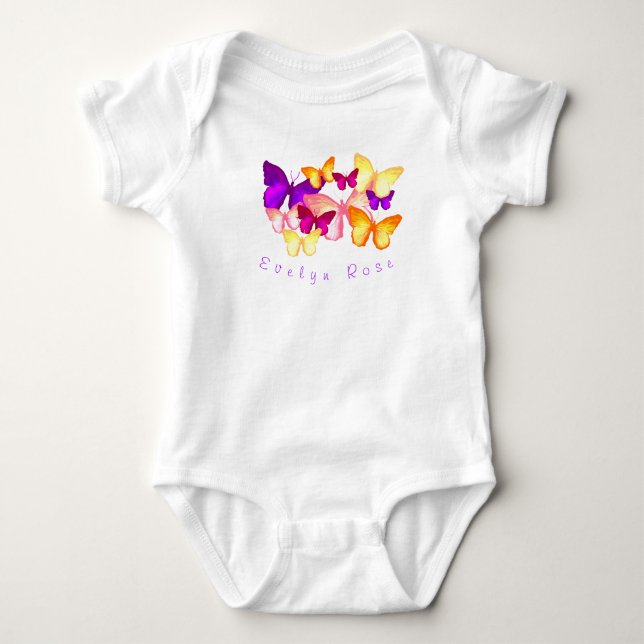 Personalisierte Butterfresser Baby Bodysuit Baby Strampler (Vorderseite)