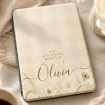 Personalisierte Buttergelbe Wildblumen Gingham