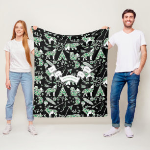 Personalisierte Camouflage Bear Deer Wolf Waldmust Fleecedecke