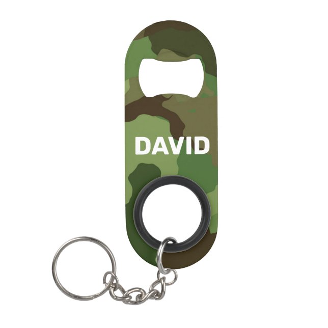 Personalisierte Camouflage Individuelle Name Army  Mini Flaschenöffner (Vorderseite)