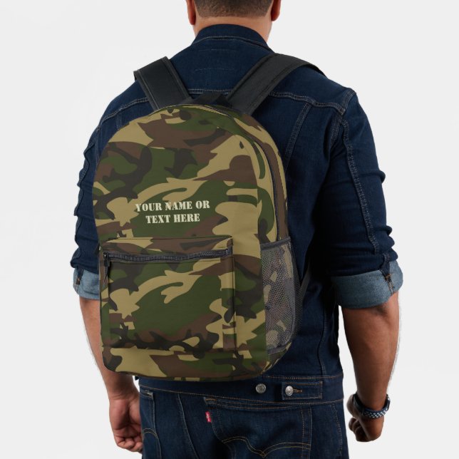 Personalisierte Camouflage Militärische Grüne Männ Bedruckter Rucksack (Insitu (Modell))