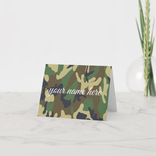 Personalisierte Camouflage-Notecards (Vorderseite)