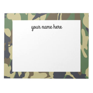 Personalisierte Camouflage Notepad Notizblock