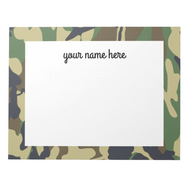 Personalisierte Camouflage Notepad Notizblock (Vorderseite)