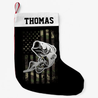 Personalisierte Camouflage USA Flaggenfischerei Kleiner Weihnachtsstrumpf