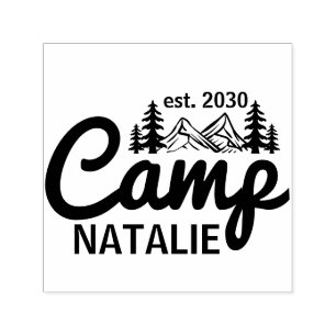 Personalisierte Camp Bach Junggesellinnenparty ind Permastempel