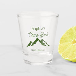 Personalisierte Camp Bach Mountains grün Schnapsglas