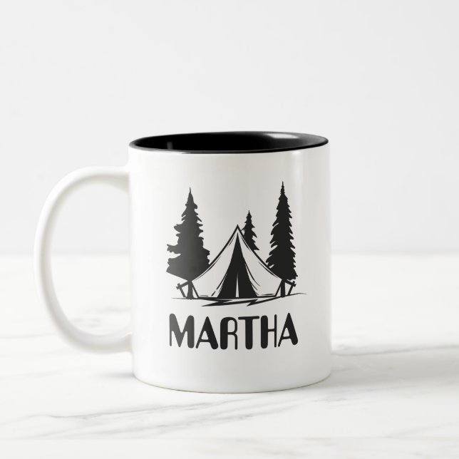 Personalisierte Campfire-Tasse Zweifarbige Tasse (Links)