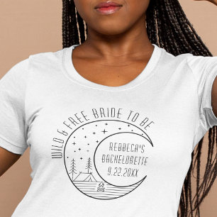 Personalisierte Camping-Junggesellinnenparty Mond  T-Shirt