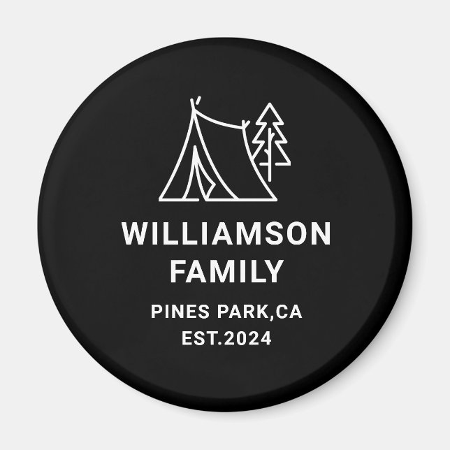 Personalisierte Camping Trip Wiedersehen für die F Magnet (Vorne)