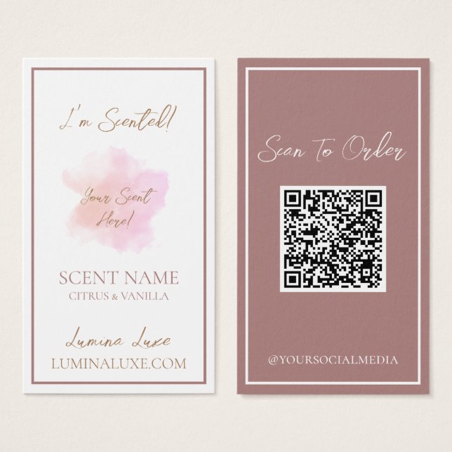 Personalisierte Candle Scent Sampler-Karte (Vorne & Hinten)