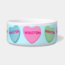 Personalisierte Candy Hearts auf Light Blue