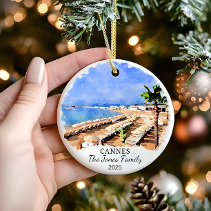 Personalisierte Cannes, französisches Geschenk Keramik Ornament