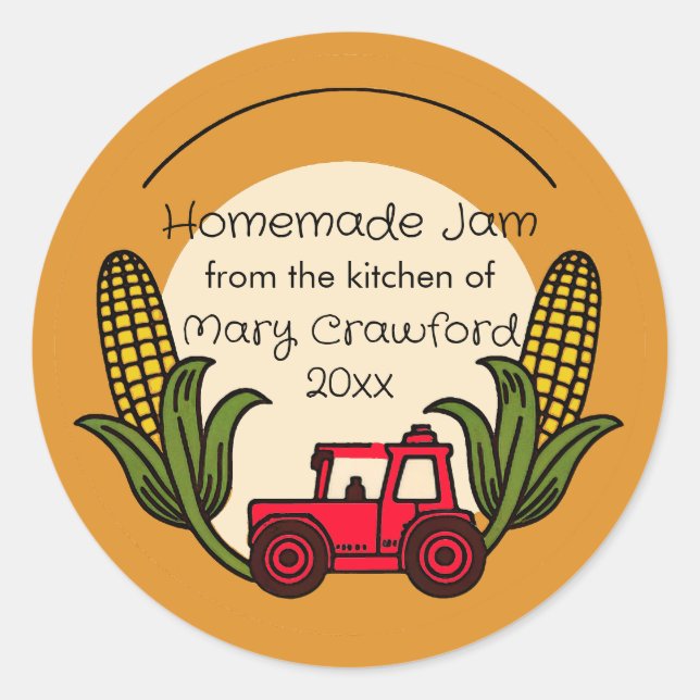 Personalisierte Canning Jarring Labels Runder Aufkleber (Vorderseite)