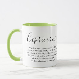 Personalisierte Capricorne Zodiac-Zeichen und Merk Tasse