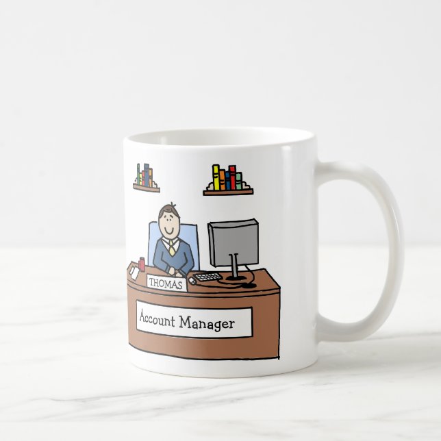 Personalisierte Cartoon-Tasse des Kundenbetreuers Kaffeetasse (Rechts)