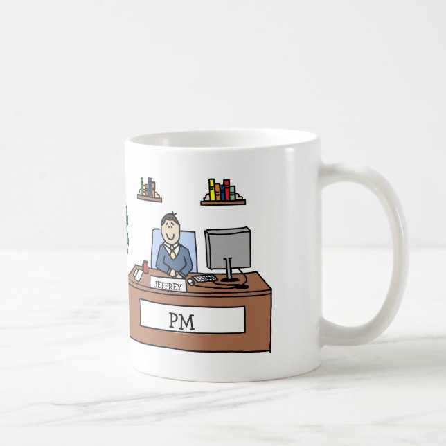 Personalisierte Cartoon-Tasse für P.M. Kaffeetasse (Rechts)