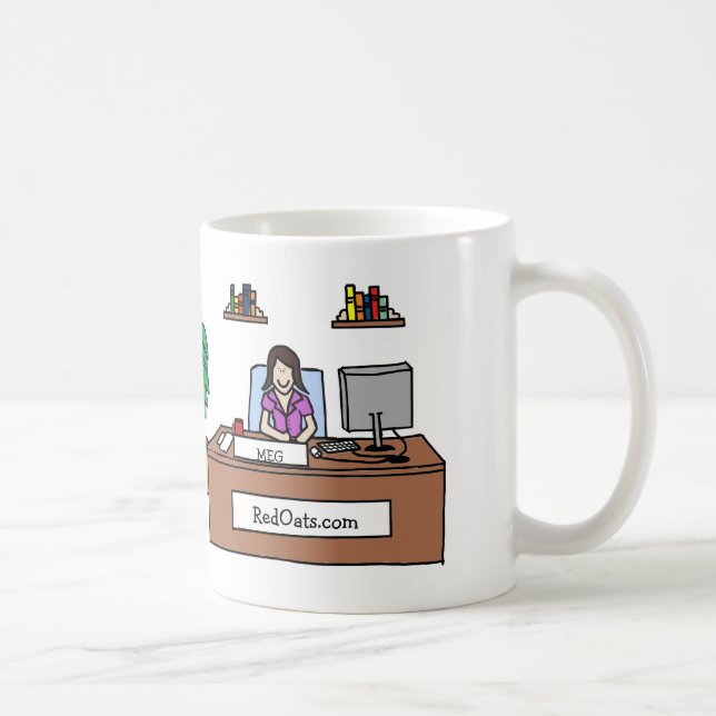 Personalisierte Cartoon-Tasse mit Firmennamen Kaffeetasse (Rechts)
