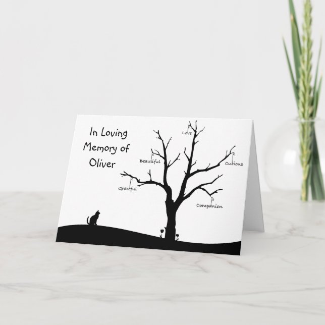 Personalisierte Cat Bereavement Sympathy Card Karte (Vorderseite)
