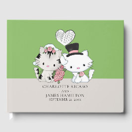 Personalisierte Cat Couple Bridge und Groom Weddin Gästebuch