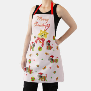 Personalisierte Cat Face Weihnachtsfeier Schürze
