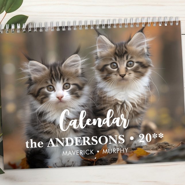 Personalisierte Cat Lover Family Custom Fotos 2026 Kalender (Von Creator hochgeladen)