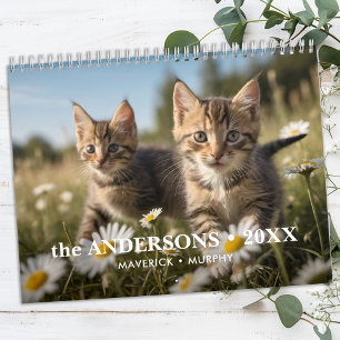 Personalisierte Cat Lovers Family Custom 2026 Foto Kalender