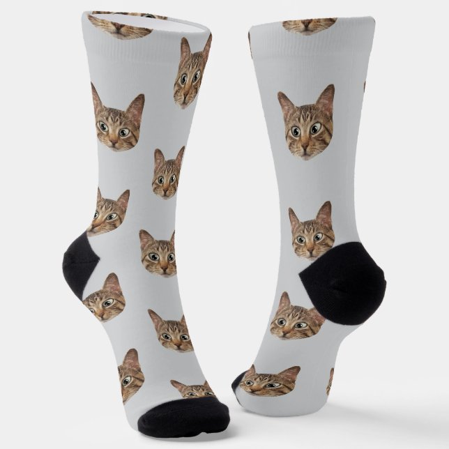 Personalisierte Cat Lovers Sounds mit benutzerdefi Socken (Gewinkelt)