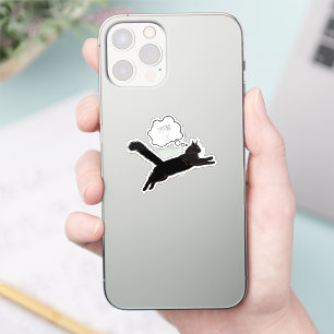Personalisierte Cat Silhouette Notebook-Aufkleber Aufkleber