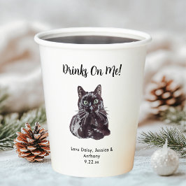 Personalisierte Cat Wedding Pappbecher