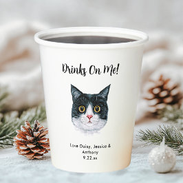 Personalisierte Cat Wedding Pappbecher