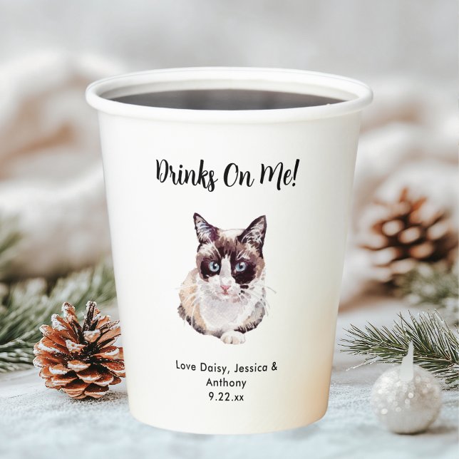 Personalisierte Cat Wedding Pappbecher (Von Creator hochgeladen)