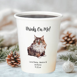 Personalisierte Cat Wedding Pappbecher