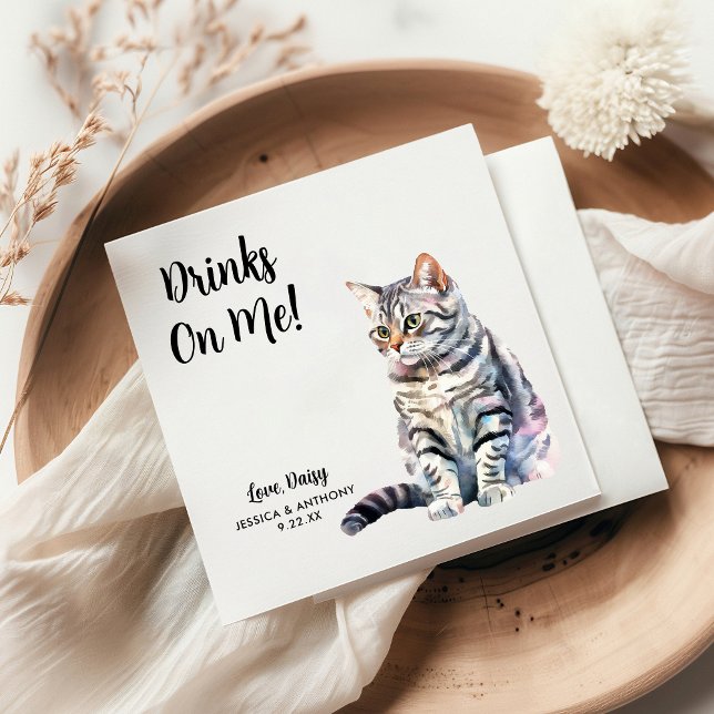 Personalisierte Cat Wedding Serviette (Von Creator hochgeladen)