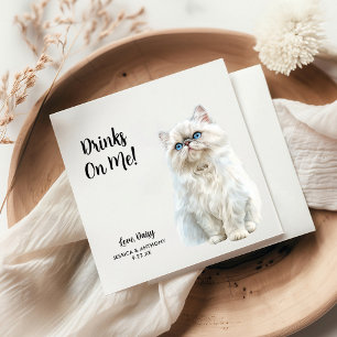 Personalisierte Cat Wedding Serviette