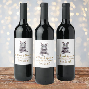 Personalisierte Cat Wedding Weinetikett