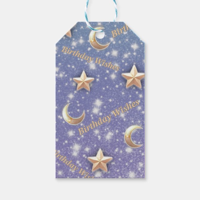 Personalisierte Celestis Geburtstagskarte Geschenkanhänger (Vorderseite)