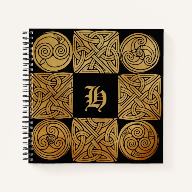 Personalisierte Celtic Knüpfarbeit Cross Spiral No Notizbuch (Vorderseite)