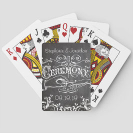 Personalisierte Chalkboard Vintage Hochzeit Spielkarten