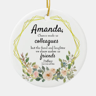 Personalisierte Chance machte uns Kollegen Floral  Keramik Ornament