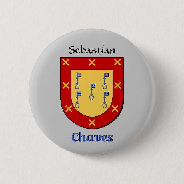 Personalisierte Chaves Historischer Schild Button (Vorderseite)