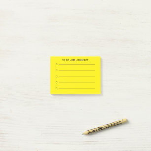 Personalisierte Checkbox-Liste gelb Post-it Klebezettel