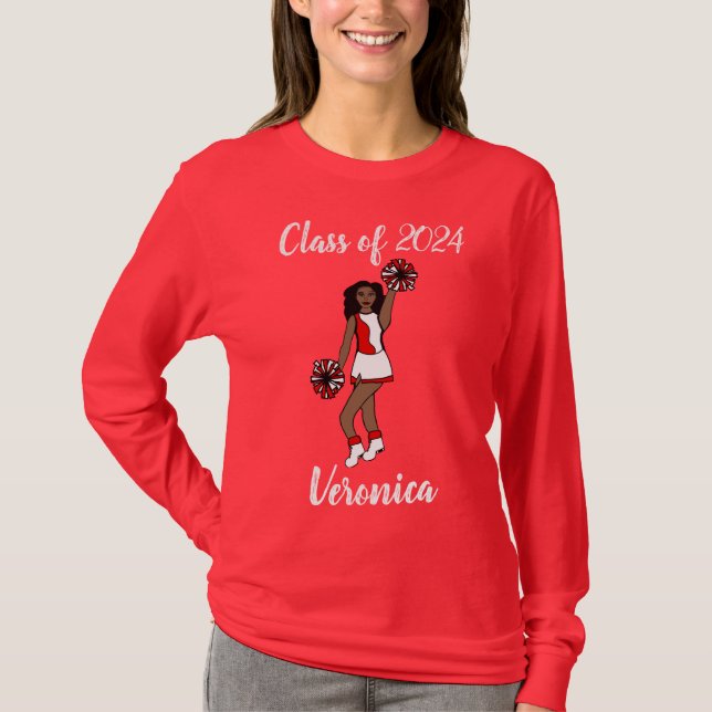 Personalisierte Cheer Shirt Red (Vorderseite)