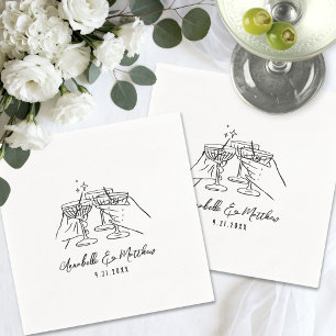 Personalisierte Cheers Simple Cocktail Hochzeit Serviette
