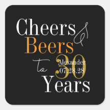 Personalisierte Cheers und Beers 30. Geburtstagsfe