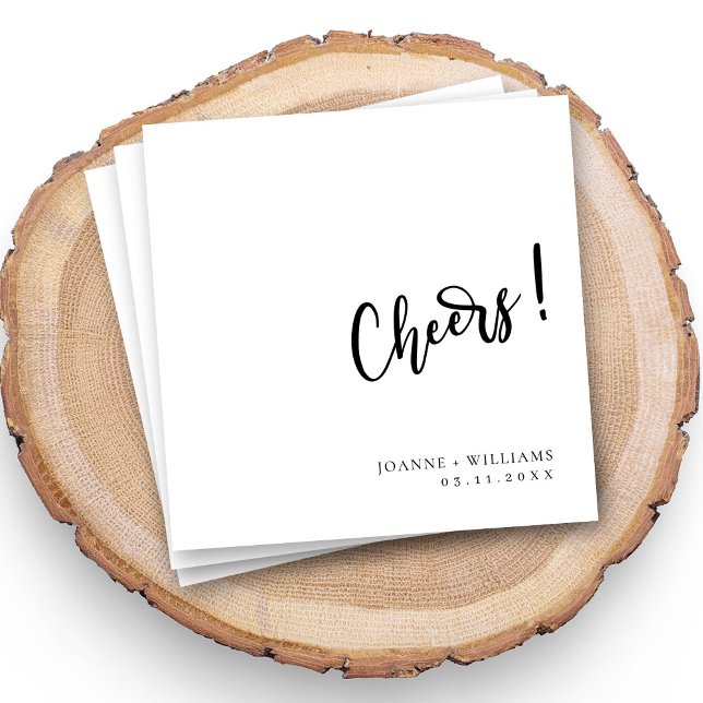 Personalisierte Cheers Wedding Napkins Dekoration Serviette (Celebrate in Style: Personalized 'Cheers!' Wedding Napkins)