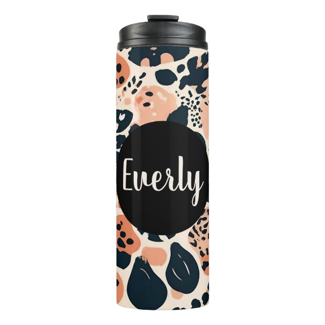 Personalisierte Cheetah Leopard Tierwerbung Thermosbecher (Vorderseite)