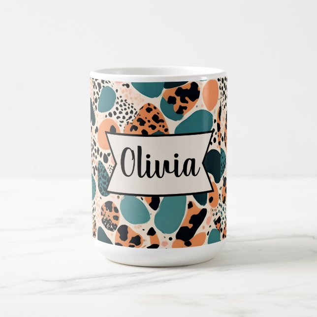 Personalisierte Cheetah Print Kaffeetasse (Mittel)