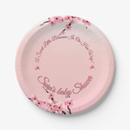 Personalisierte Cherry Blossom Babydusche Pappteller